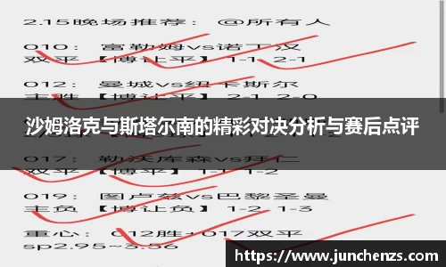 沙姆洛克与斯塔尔南的精彩对决分析与赛后点评